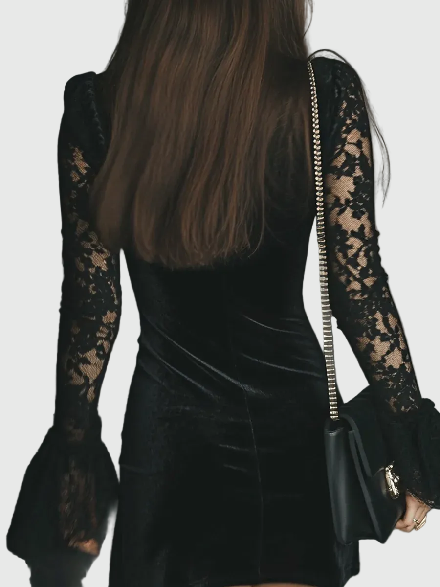 Luna | Velvet Lace Dress