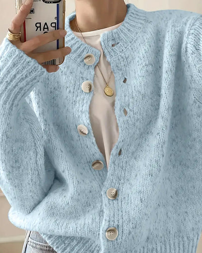 CLAIRE – COZY BUTTON-UP TEXTURED CARDIGAN