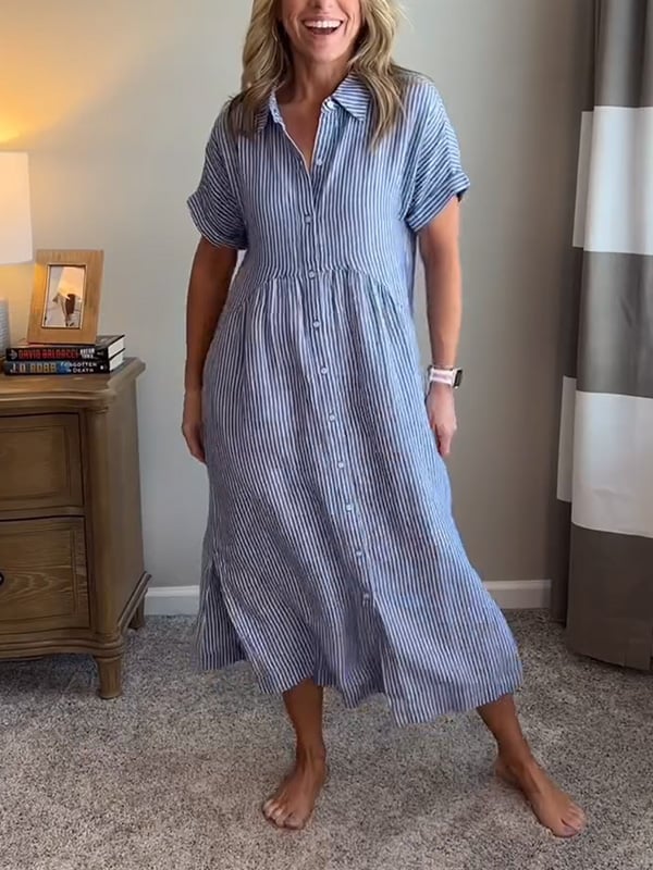Cassie - Elegant Striped Dress
