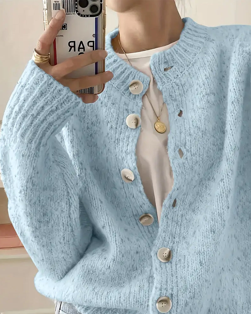CLAIRE – COZY BUTTON-UP TEXTURED CARDIGAN