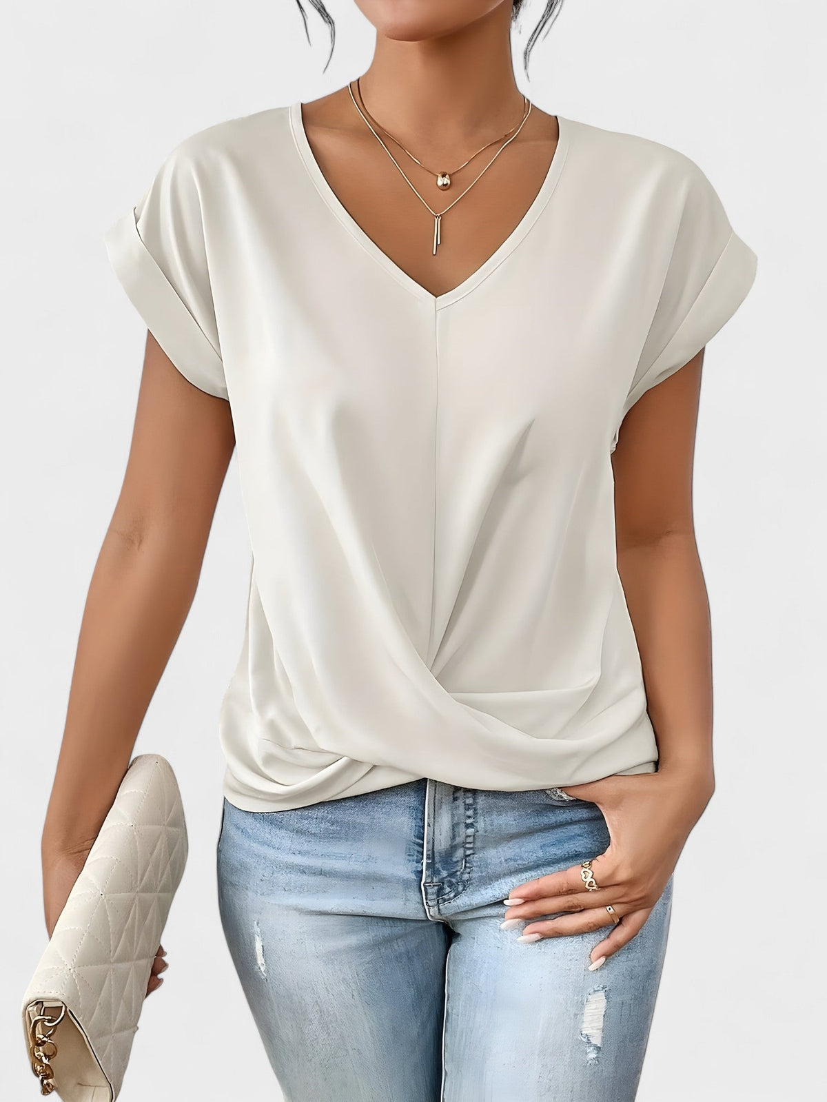 Kathrina - V-Neck Twist Front Top