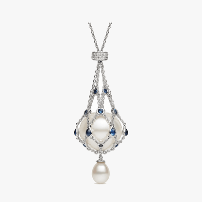 Lunara – Pearl & Gemstone Lavalier Pendant Necklace