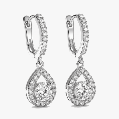 Lumiere – Crystal teardrop dangle hoop earrings