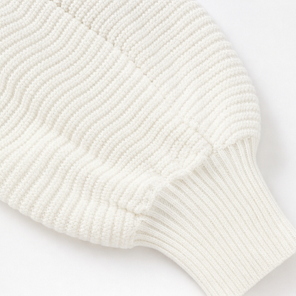 Wavelune – Openwork Wave-Knit Batwing Sweater