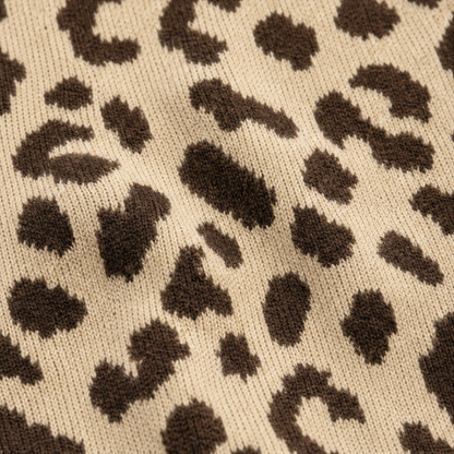 Léofur – Leopard Print Open-Front Knit Cardigan