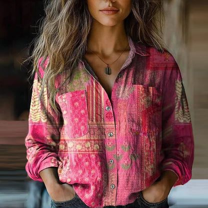 MONICA™ - VINTAGE PRINTED SPRING BLOUSE
