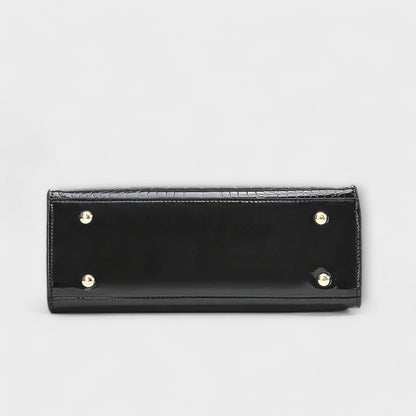 Glossy Crocodile Pattern Handbag