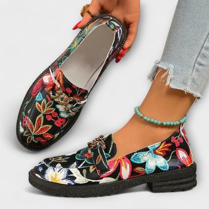 Orla – Colorful Loafers with Floral Design