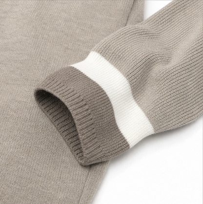 Coshabelle – Color-Block Hooded Long-Line Cardigan