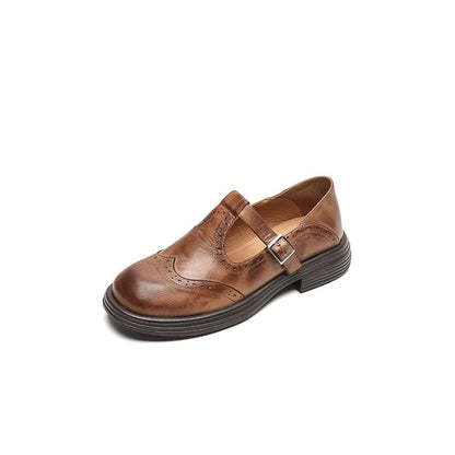 Liora - Retro Women's Brogue Leather Shoes