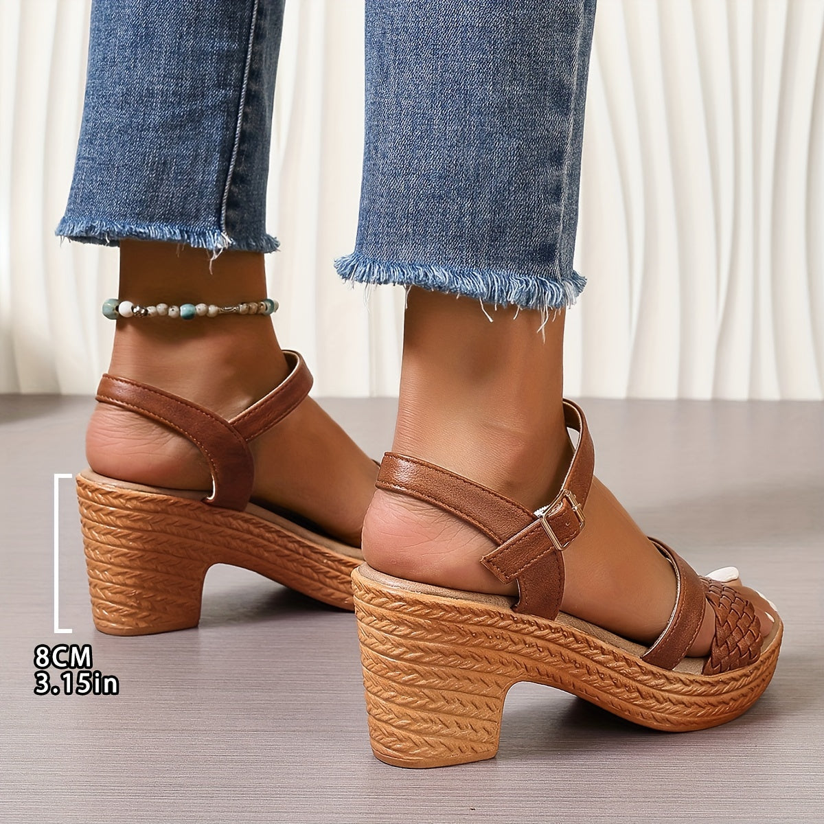Haven Braided Block Heel Sandals