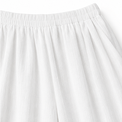 Elovena – Asymmetric Hem Matching Set with Wide-Leg Pants