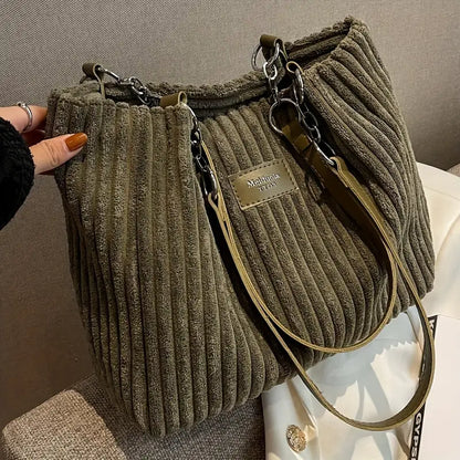 Onyx - Large Capacity Corduroy Tote Bag