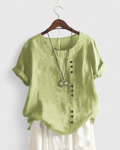 Elisavie | Comfortable Short Sleeve Blouse