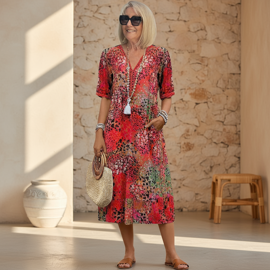 Andrea - Vibrant Midi Dress