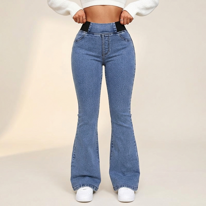 Curvela – Women's High Waist Stretch Flare Jeans
