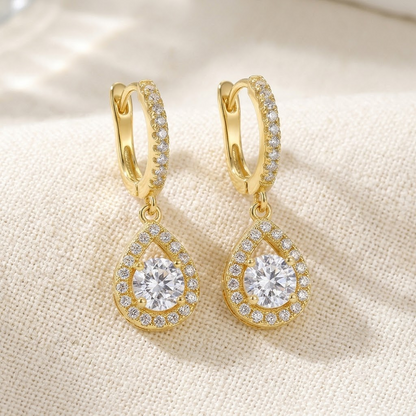 Lumiere – Crystal teardrop dangle hoop earrings