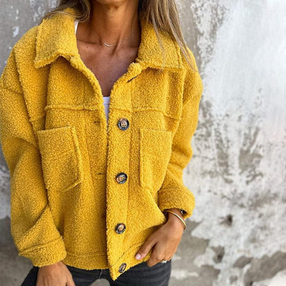 Calla - Cozy Sherpa Button-Up Jacket