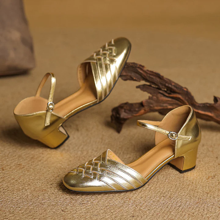 Éliane Leather Block Heels