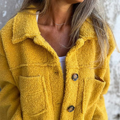 Calla - Cozy Sherpa Button-Up Jacket
