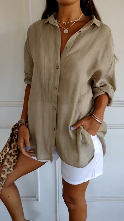 Sasha - Elegant Shirt with Pleated Style