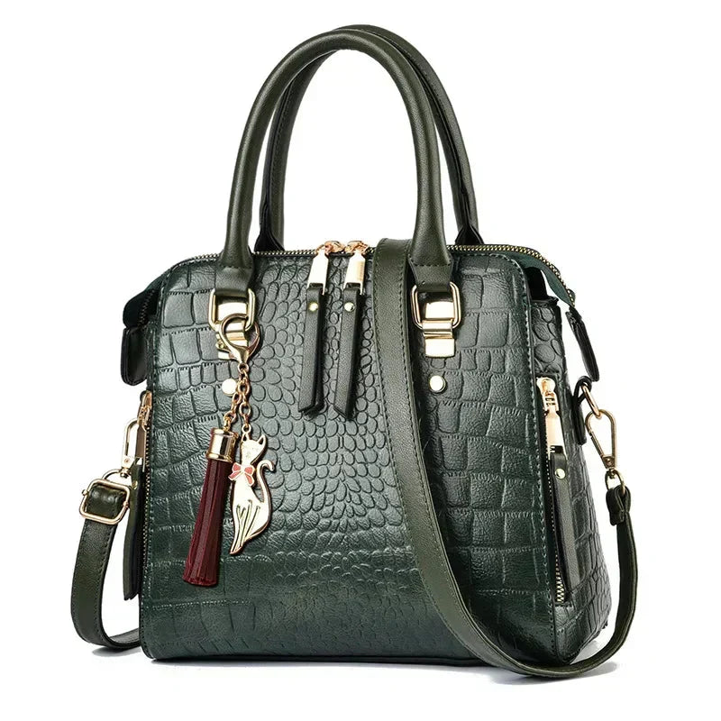 Belen | Luxury Crocodile-Embossed Leather Bag