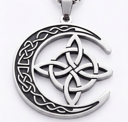 Lunara – Celtic Moon and Knot Pendant