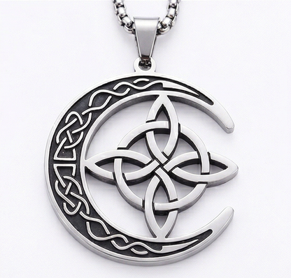 Lunara – Celtic Moon and Knot Pendant