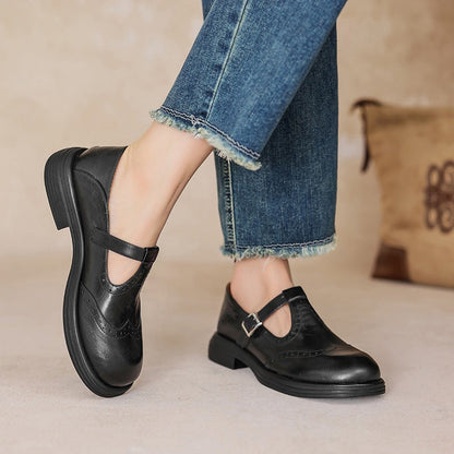 Liora - Retro Women's Brogue Leather Shoes
