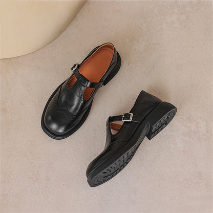 Liora - Retro Women's Brogue Leather Shoes