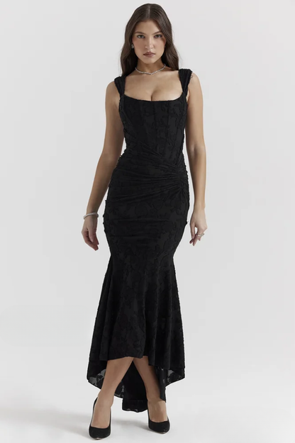 CHARLOTTE – ROMANTIC SCULPTED ELEGANCE MIDI DRESS