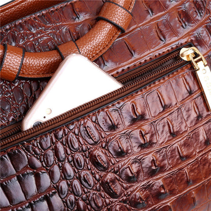 Oriana - Retro Gradient Crocodile Handbag