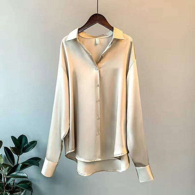 Olivia - Long Sleeved Luxe Satin Blouse