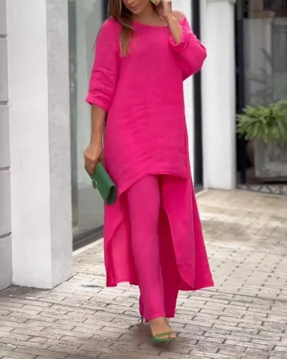 EVELISSE – LINEN PANTSUIT SET FOR SPRING & SUMMER ELEGANCE