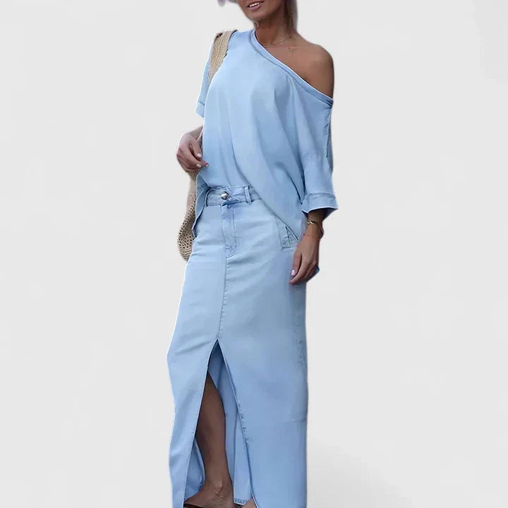 Averlynn | Elegant Maxi Skirt Set