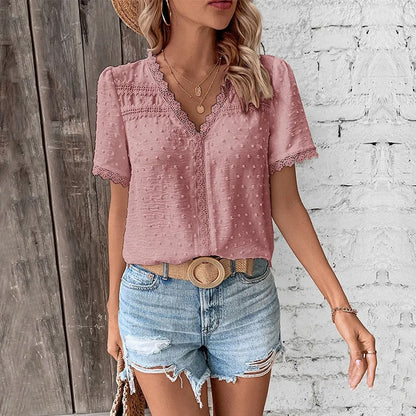 Maxine - Elegant V-Neck Summer Blouse