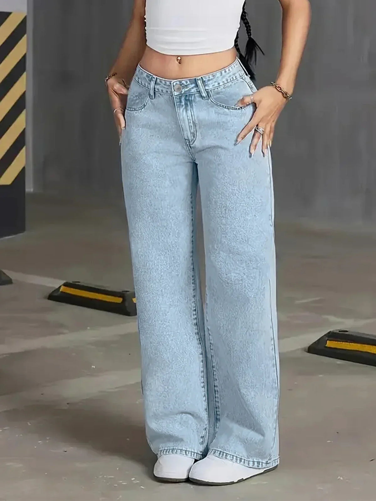 Natalie | Women’s Light Wash Wide Leg Jean