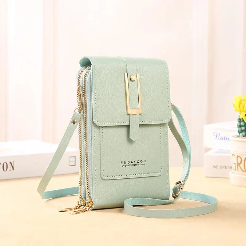 Leather Cell Phone Crossbody Bag