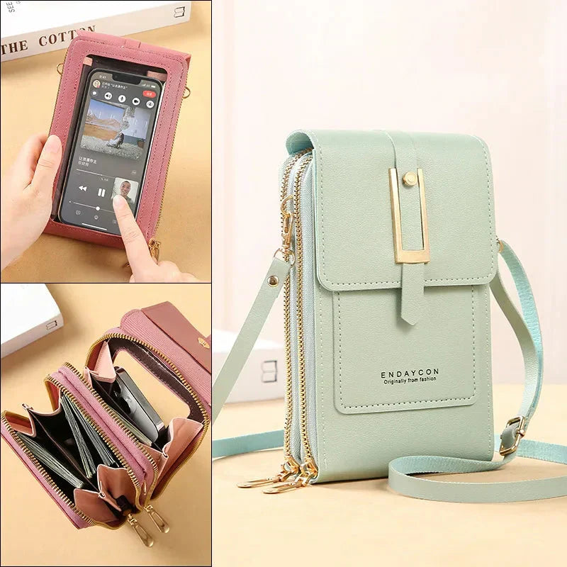 Leather Cell Phone Crossbody Bag