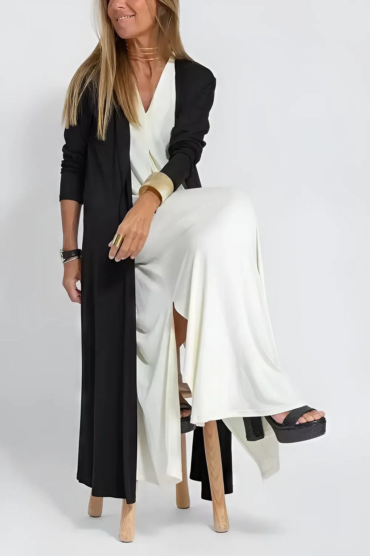 Ellie™ Elegant Long Dress with Cardigan